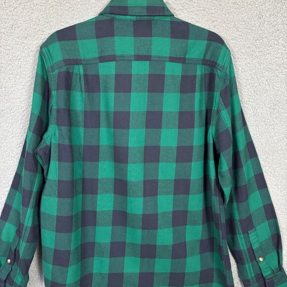 Alesbury Mens Fireside Brushed Flannel Shirt Green Navy Buffalo Medium NWOT's - Picture 5 of 7